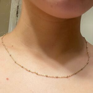 aerie BNWT Gold Beaded Station Necklace